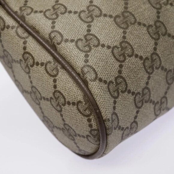 GUCCI GG Supreme Web Sherry Line Clutch Bag PVC Beige Red - Picture 7 of 16